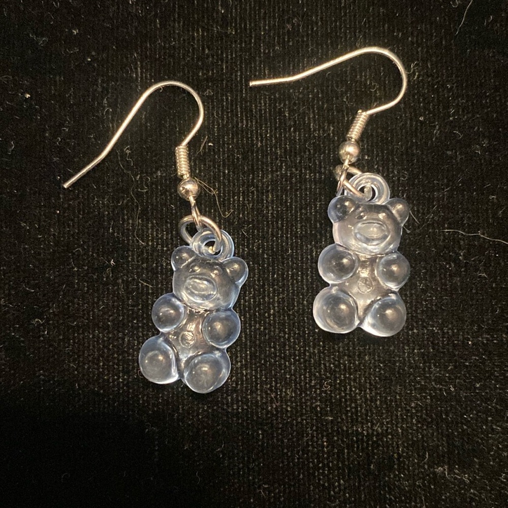 Dangle Gummy Bear Earrings - Blue